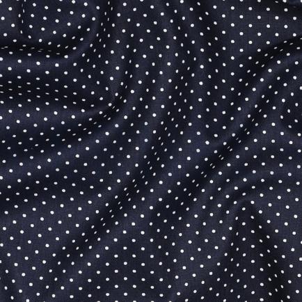 KATOENEN POPLIN KLEINE STIPPEN MARINEBLAUW (hover)