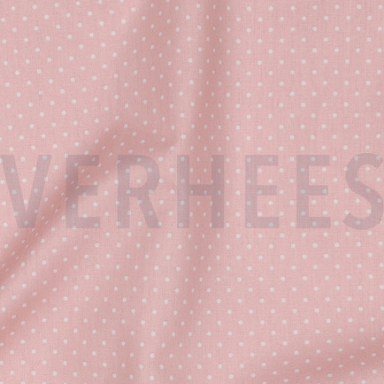 KATOENEN POPLIN KLEINE STIPPEN OUDROZE (hover)