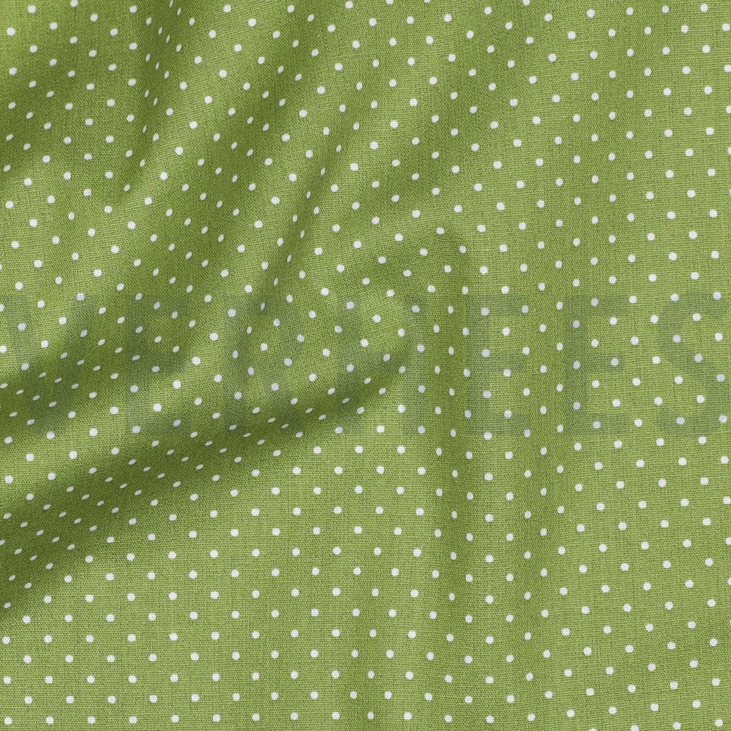 KATOENEN POPLIN KLEINE STIPPEN GROEN (hover)