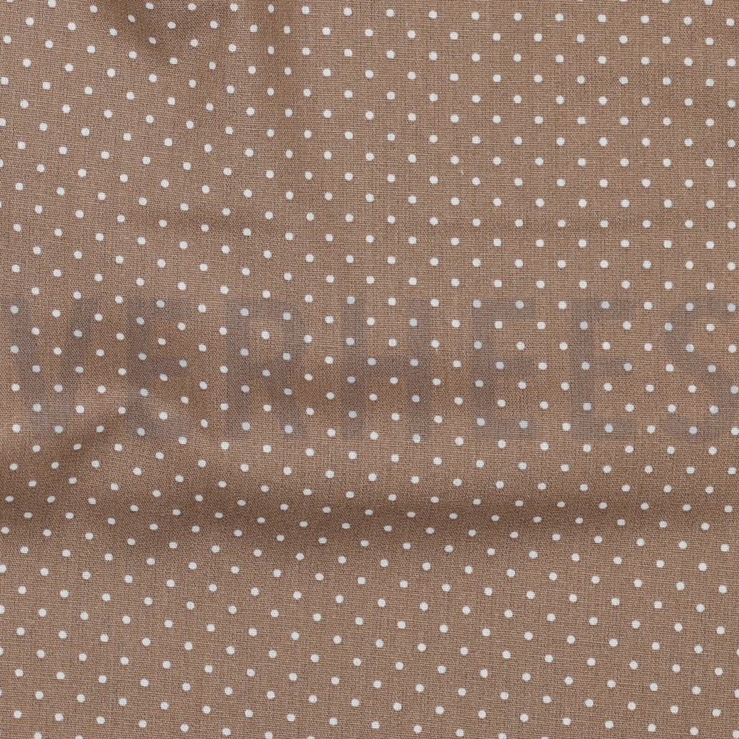 KATOENEN POPLIN KLEINE STIPPEN TAUPE (hover)