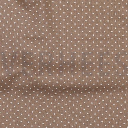 KATOENEN POPLIN KLEINE STIPPEN TAUPE (hover)