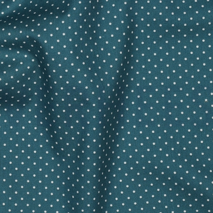 KATOENEN POPLIN KLEINE STIPPEN PETROL (hover)