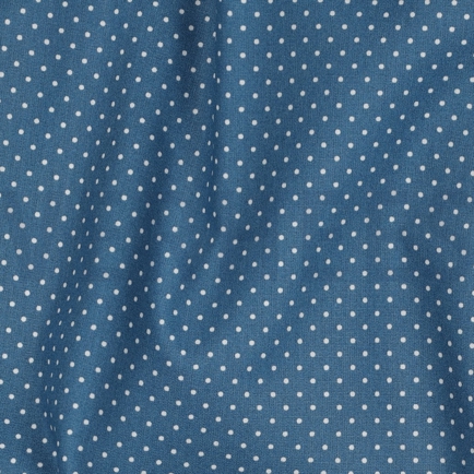 KATOENEN POPLIN KLEINE STIPPEN BLAUW (hover)