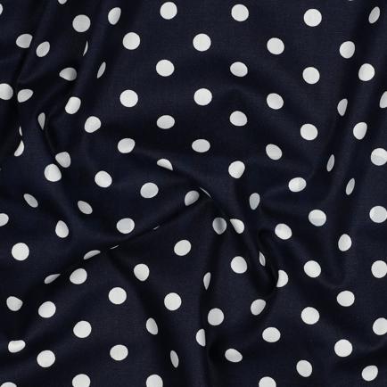 KATOENEN POPLIN STIPPEN MARINEBLAUW (hover)