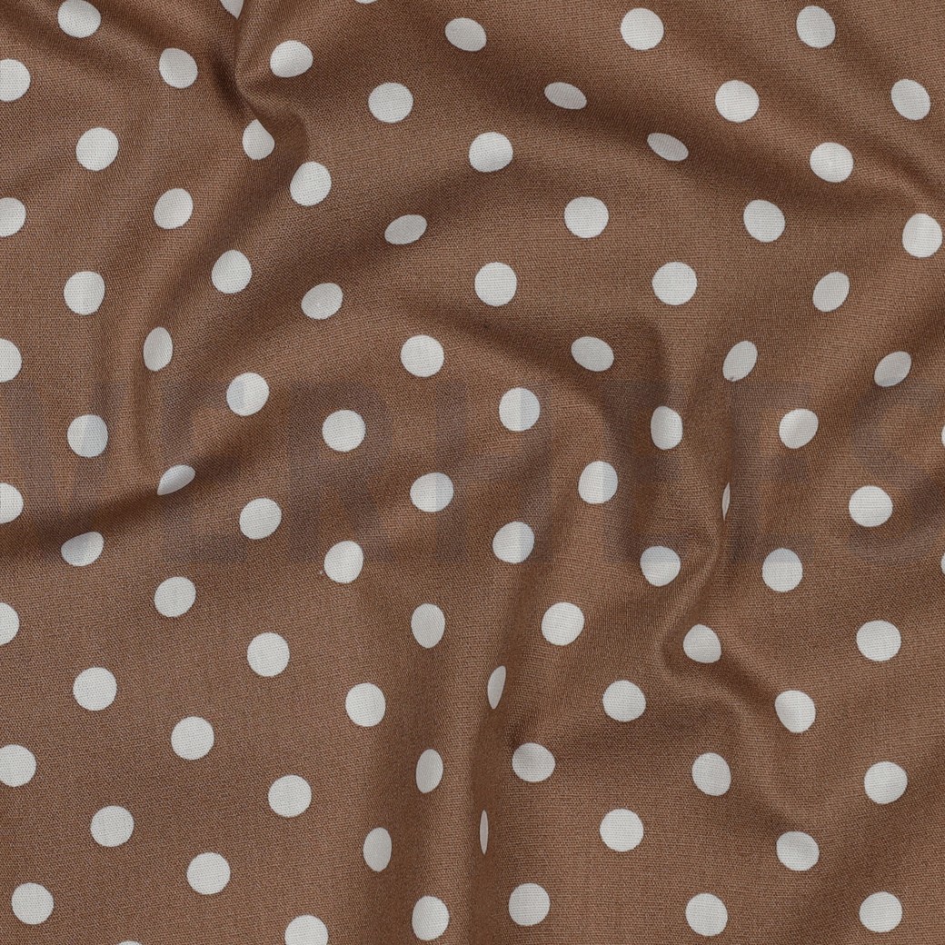 KATOENEN POPLIN STIPPEN TAUPE (hover)