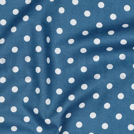 KATOENEN POPLIN STIPPEN BLAUW (hover)