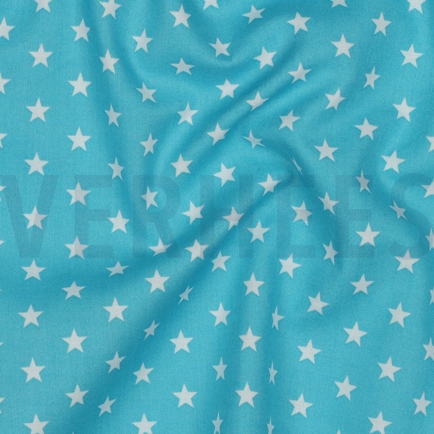 POPLIN PETIT STARS TURQUOISE (hover)