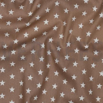 BAUMWOLLE POPELINE KLEINE STERNE TAUPE (hover)