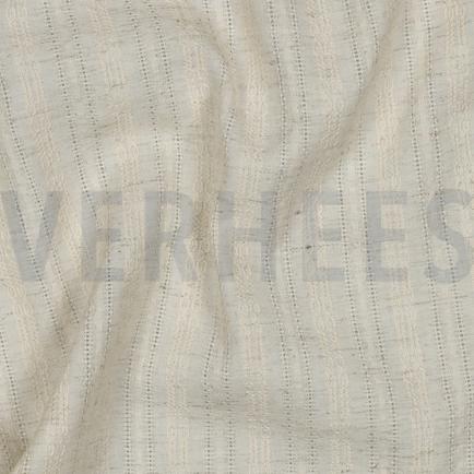 LINNEN KATOEN JACQUARD STREPEN BEIGE (hover)