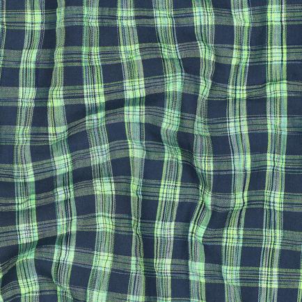 KATOEN GARENGEVERFD RUITEN NEON GROEN NEON/BLAUW (hover)