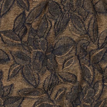 DENIM FLUWEEL JACQUARD BLADEREN BRUIN (hover)