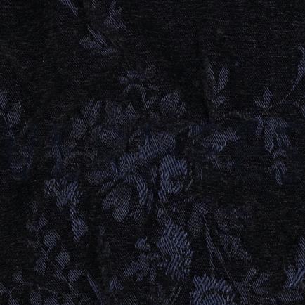 DENIM FLUWEEL JACQUARD BLOEMEN ZWART (hover)