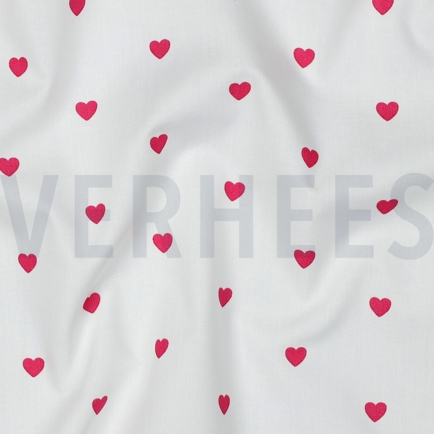 FINE POPLIN HEARTS WHITE/ FUCHSIA (hover)