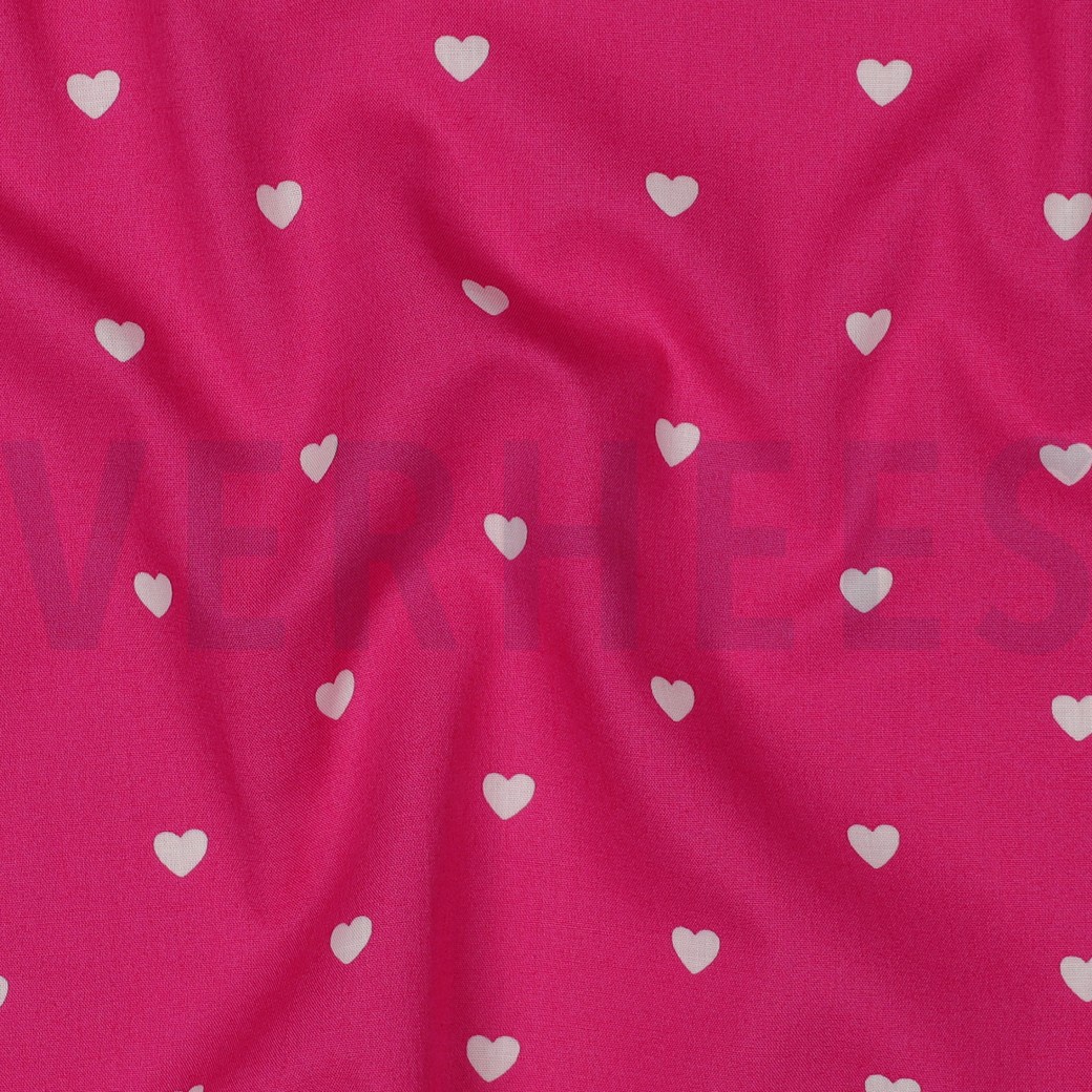 KATOENEN POPLIN HARTEN FUCHSIA/WIT (hover)