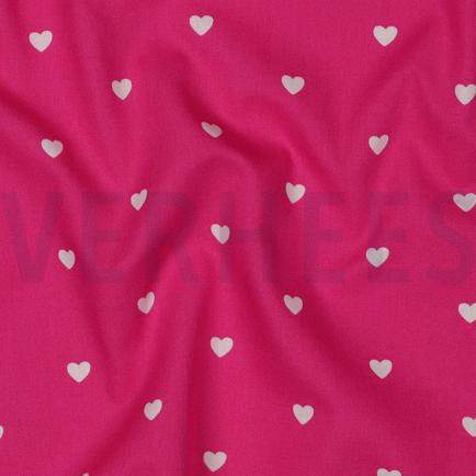 KATOENEN POPLIN HARTEN FUCHSIA/WIT (hover)