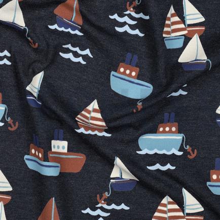 JERSEY GEMÊLEERD BOTEN BLAUW (hover)