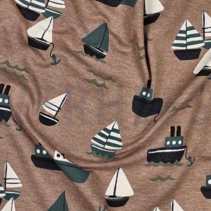 JERSEY GEMÊLEERD BOTEN TAUPE (hover)
