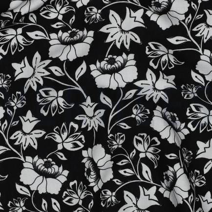 LENZING™ ECOVERO™ BLOEMEN ZWART (hover)
