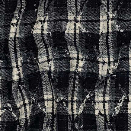 BRUSHED YARN DYED CHECKS EMBROIDERY NAVY (hover)
