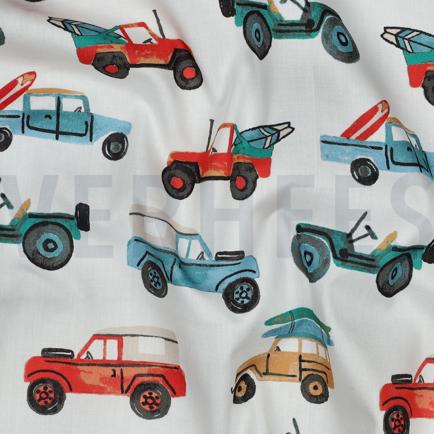 FINE POPLIN DIGITAL CARS WHITE (hover)