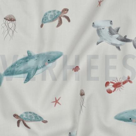 FINE POPLIN DIGITAL SEA LIFE OFF WHITE (hover)
