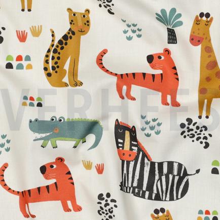 FINE POPLIN DIGITAL SAFARI ANIMALS OFF WHITE (hover)