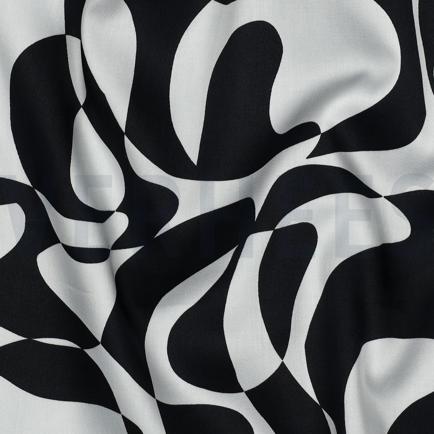 COTTON SATIN ABSTRACT BLACK (hover)