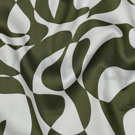 COTTON SATIN ABSTRACT ARMY GREEN (hover)