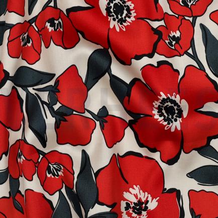 COTTON SATIN FLOWERS OFF WHITE (hover)