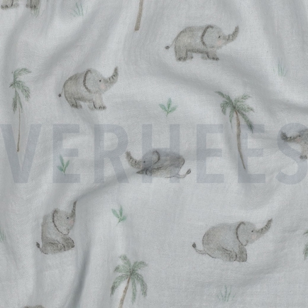 MUSSELIN DIGITAL SAFARI TIERE WEISS (hover)