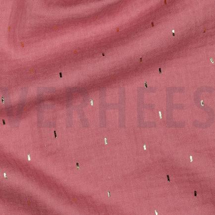 DOUBLE GAZE DE COTON FOIL RAYURES MAUVE/OR (hover)