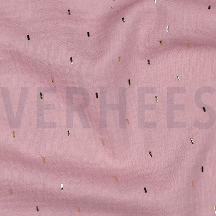 MUSSELIN FOLIE STREIFEN ALTROSA / GOLD (hover)