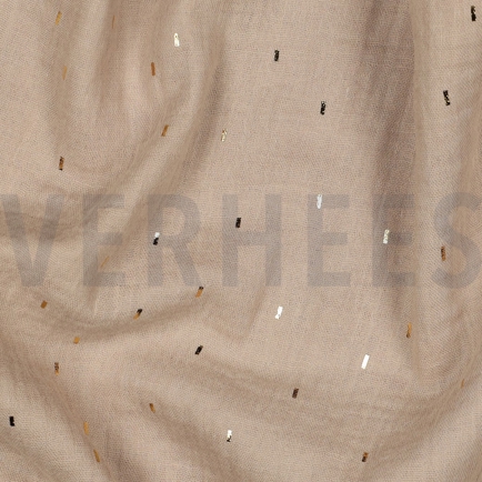 MUSSELIN FOLIE STREIFEN BEIGE / GOLD (hover)