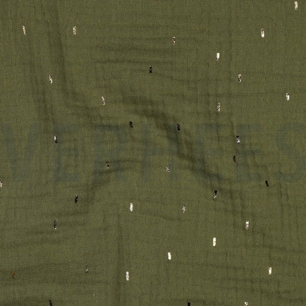 MUSSELIN FOLIE STREIFEN GRÜN / GOLD (hover)