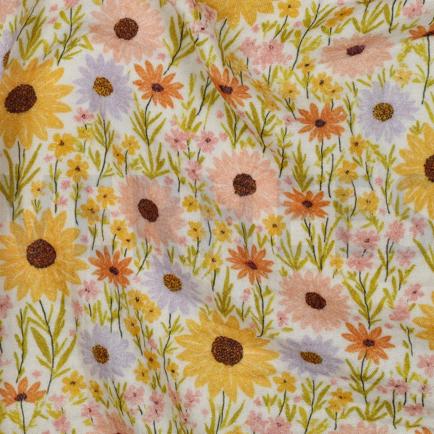 MUSSELIN DIGITAL BLUMEN GELB (hover)