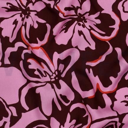 LENZING™ ECOVERO™ BLOEMEN BORDEAUXROOD (hover)