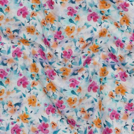 LENZING™ ECOVERO™ DIGITAAL BLOEMEN GEBROKEN WIT (hover)