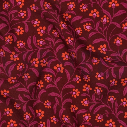 VISCOSE RADIANCE BLOEMEN BORDEAUXROOD (hover)