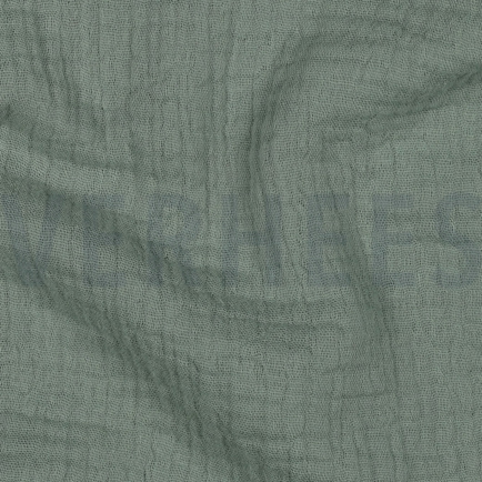 BAUMWOLLE MUSSELIN DREILAGIG GOTS ALTGRÜN (hover)