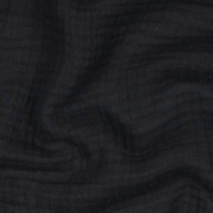 BAUMWOLLE MUSSELIN DREILAGIG GOTS SCHWARZ (hover)