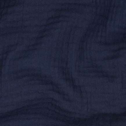 BAUMWOLLE MUSSELIN DREILAGIG GOTS MARINEBLAU (hover)
