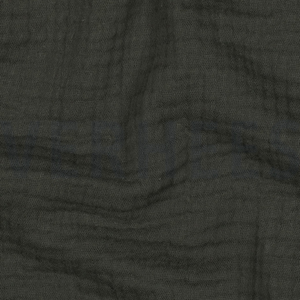 BAUMWOLLE MUSSELIN DREILAGIG GOTS DUNKELGRÜN (hover)