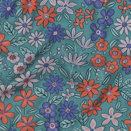 CANVAS BLOEMEN PETROL (hover)