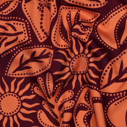 VISCOSE ROSELLA STRETCH ABSTRACT AUBERGINE (hover)