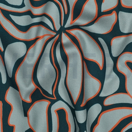 VISKOSE ROSELLA STRETCH ABSTRACT PETROL (hover)