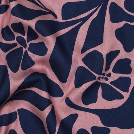 VISCOSE ROSELLA STRETCH FLOWERS MAUVE (hover)