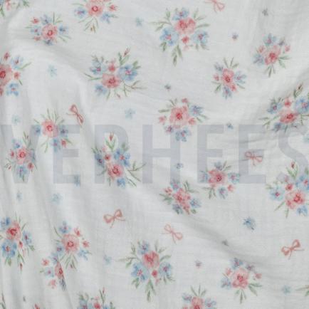 DOUBLE GAUZE GOTS DIGITAAL BLOEMEN WIT (hover)