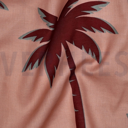 BAUMWOLLE VOILE PALMEN MAUVE (hover)