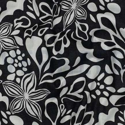 COTTON VOILE FLOWERS BLACK (hover)