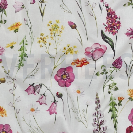 BAUMWOLLE VOILE DIGITAL BLUMEN WEISS (hover)